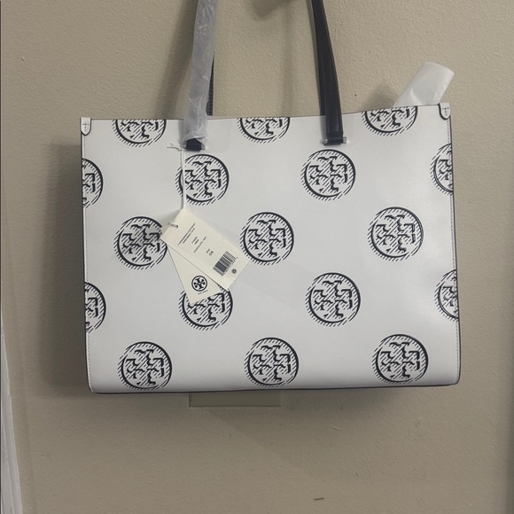 Tory Burch T Monogram Contrast Leather Tote - Picture 3 of 17